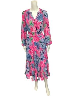 Lilly Pulitzer Floral Print Maxi Length Dress Size: XS